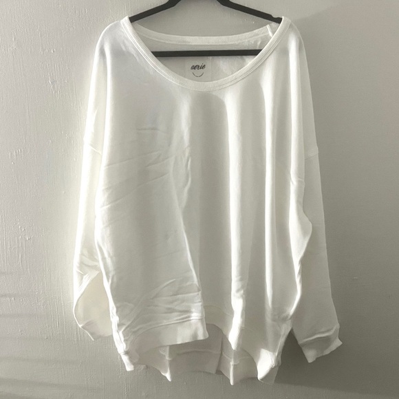 Aerie Summer Daze White Sweatshirt - XXL - Picture 2 of 8